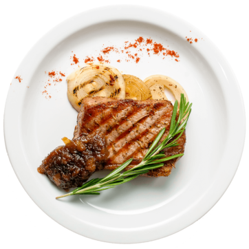 Стейк зі свинини з овочами